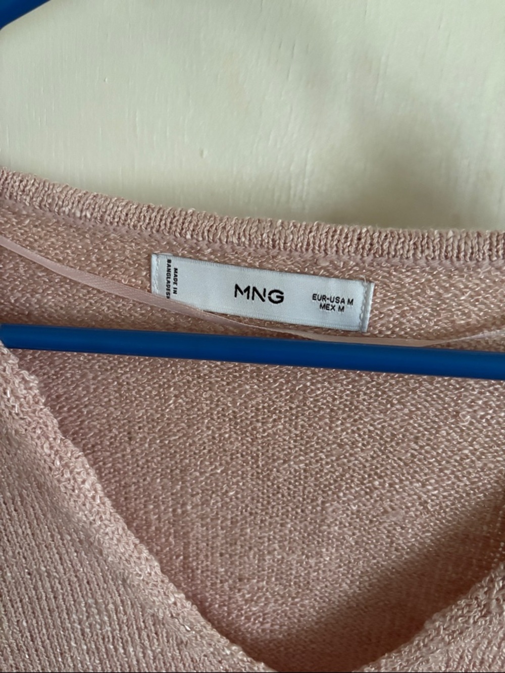 Mango Dusty Pink V-Neck Knit Sweater - Picture 2 of 5